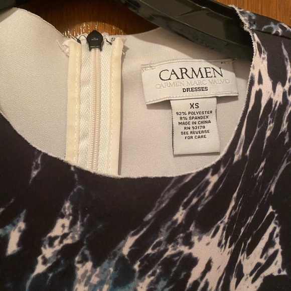 Carmen by Carmen Marc Valvo Sheath Dress in Black Marble, size XS - Picture 2 of 3